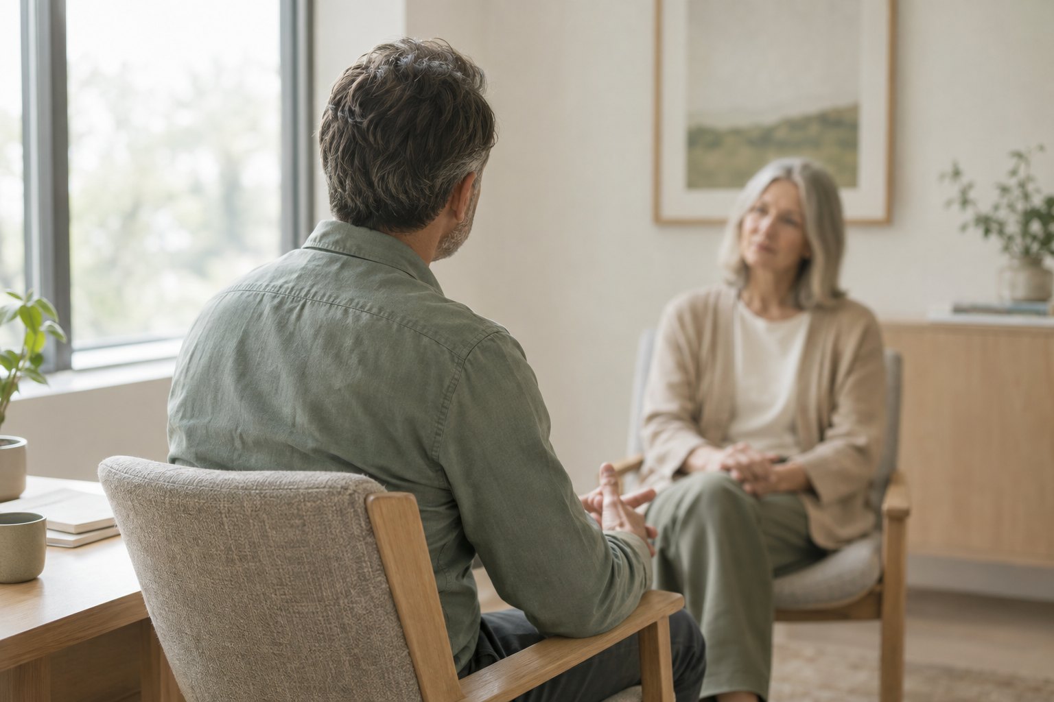 A physician in conversation with a patient